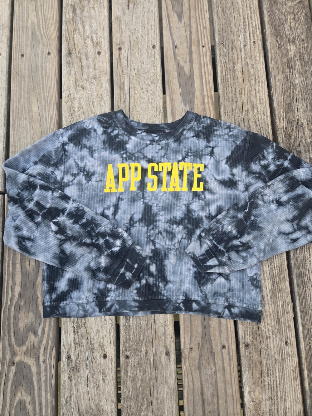 Pressbox Tie-Dye Crewneck Sweatshirt - Black, Gray & Yellow